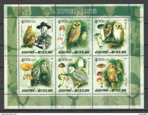 2005 Guinea-Bissau Nature Mushrooms Birds Owls Scouts Baden Powell Kb ** Ns318