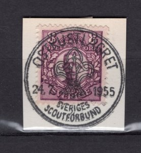 INTERNATIONAL SCOUT MOVEMENT 1955 EAST COAST MEETING SWEDEN SPECIAL CANCEL 96