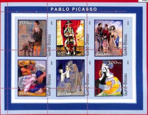 A0793 - GUINEA-BISSAU - ERROR  MISSPERF SHEET - ART Painters: Pablo Picasso 2001