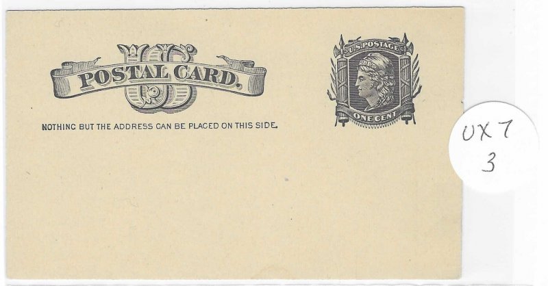 Scott# UX7 1 US Postal Card