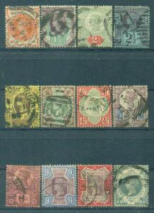 Great Britain sc# 111-122 used cat value $274.85