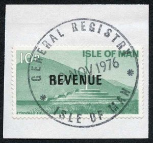 Isle of Man 10p Green and Black QEII Pictorial Revenue CDS On Piece