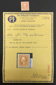 MOMEN: US #429 MINT OG NH **PF CERTIFICATE** VF JUMBO $125 LOT #7152