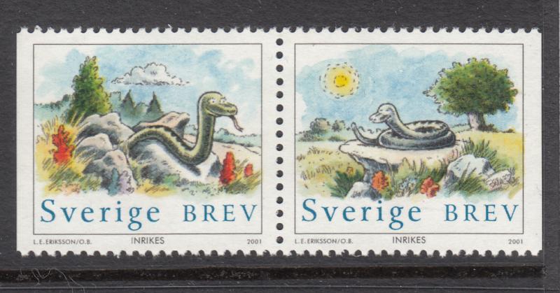 Sweden 2001 MNH Scott #2407 Se-tenant pair (5k) Year of the Snake Lunar New Year