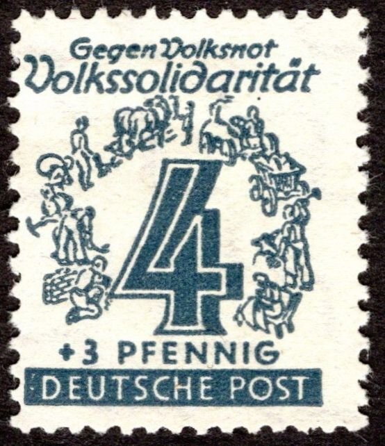 1946, Germany, West Saxony, 4+3pf, MH, Sc 14NB2