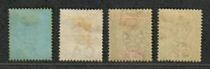 British Honduras Sc#52-54, 56 M+U/H/F-VF, Partial Set, 53 No Gum, Cv. $369.50