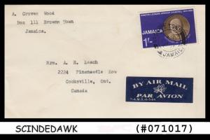 JAMAICA - 1965 ENVELOPE TO CANADA WITH WINSTON CHURCHILL STAMP