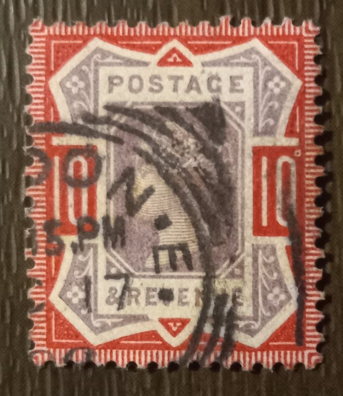 GB Sg210 10d QV Used W/FANCY CANCELLATION VF