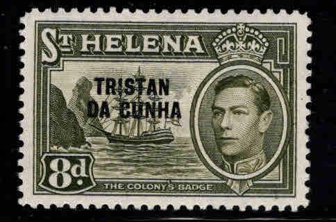 Tristan da Cunha Scott 8, MH* St Helena overprint