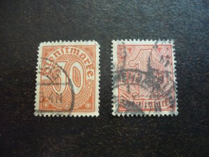 Stamps - Germany - Scott# O6, O10 - Used Part Set of 2 Stamps