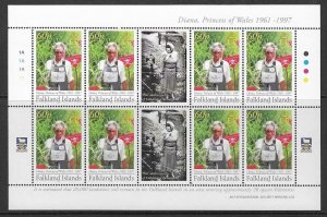 FALKLAND ISLANDS SG1082 2007 DIANA PRINCESS OF WALES  SHEETLET MNH