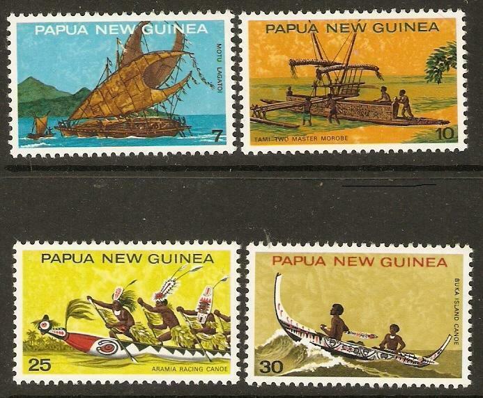 PAPUA NEW GUINEA SG277/80 1975 NATIONAL HERITAGE CANOES MNH