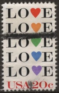 US 2072 (used, 2023 marker cancel) 20¢ love (1984)