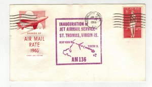 Farnam AIRMAIL DUAL CACHET FIRST FLIGHT INTERNATIONAL VIRGIN ISLANDS KENNEDY AMF