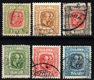 Iceland #99-102, 104, 107 F-VF Used CV $57.15 (X4249)