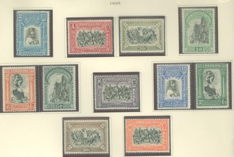 Portugal 1928 Scott 437-452 3rd Independence Issue MNH original gum (cracks)