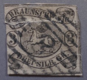 German States Brunswick #10 WM 102 Filler with tear