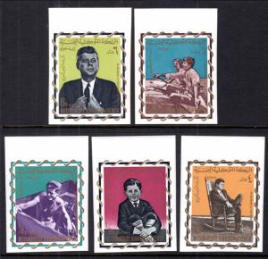 Yemen MI 139B-143B John F Kennedy Imperfs MNH VF