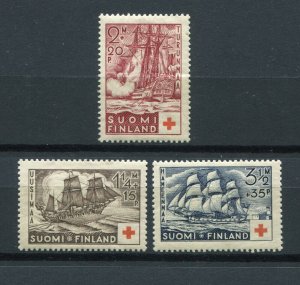 FINLAND 1937 VERY GOOD RED CROSS SET SCOTT B24-B26 FACIT 203-205 PERFECT MNH