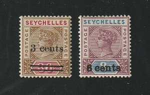 EDSROOM-9425 Seychelles 31-32 MNH 1901 Top Two Values CV$9