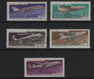 Russia  #C104-C108  MNH  1965   civil aviation