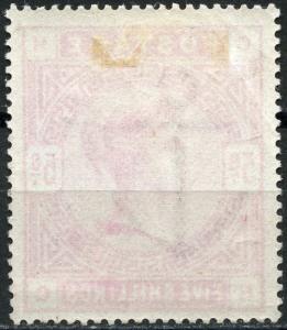 GREAT BRITAIN QUEEN VICTORIA 5/ SCOTT#108 VF MINT LIGHT HINGED-SCOTT VALUE $1100