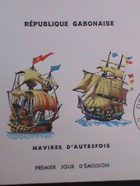 GABON-1965-SC#C30,C32-CV83-17TH CENTURY MERCHANT SHIP-MINT FDC-VF-60 YEARS OLD