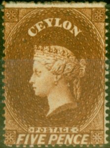 Ceylon 1861 5d Chestnut SG22 Fine & Fresh MM
