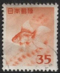 Japan 556 (used) 35y goldfish, red org (1952)