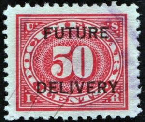 RC8 50¢ Future Delivery Stamp (1918) Cut Cancelled