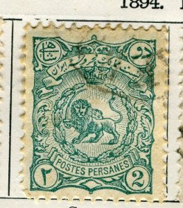 PERSIA/IRAN; 1894 classic Lion & Nasser-Edin Shah issue used 2ch.  value