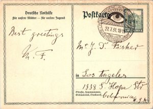 Germany 8pf+4pf Dresden Semi-postal Postal Card 1931 Intern. Hygiene Ausstell...