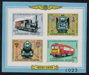 Hungary Gyor-Sopron-Ebenfurt Railway MS Imperf 1979 MNH SG#MS3271 MI#Block 139B