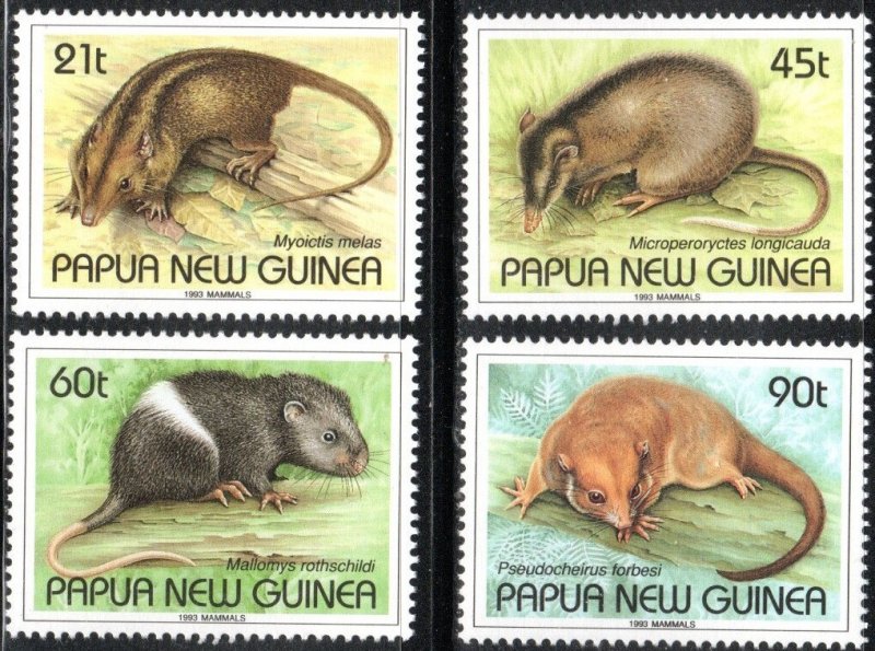 Papua New Guinea 798-801 - Mint-NH - Small Mammals (1993) (cv $6.50)
