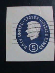 ​UNITED STATES-1962-SC#U544 ABRAHAM LINCOLN CUT SQUARE ENVELOPE  USED
