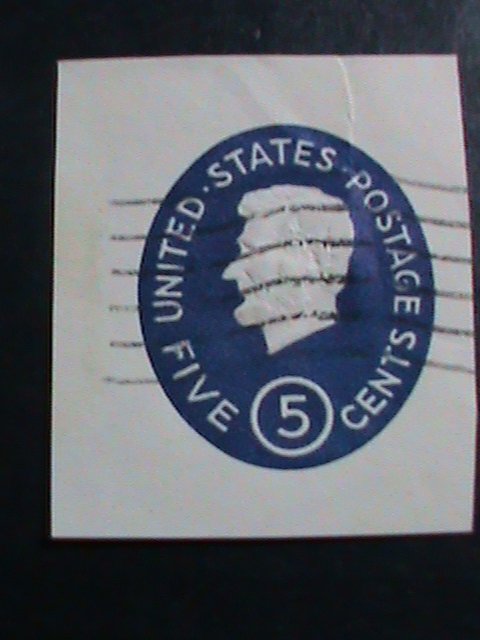 ​UNITED STATES-1962-SC#U544 ABRAHAM LINCOLN CUT SQUARE ENVELOPE  USED