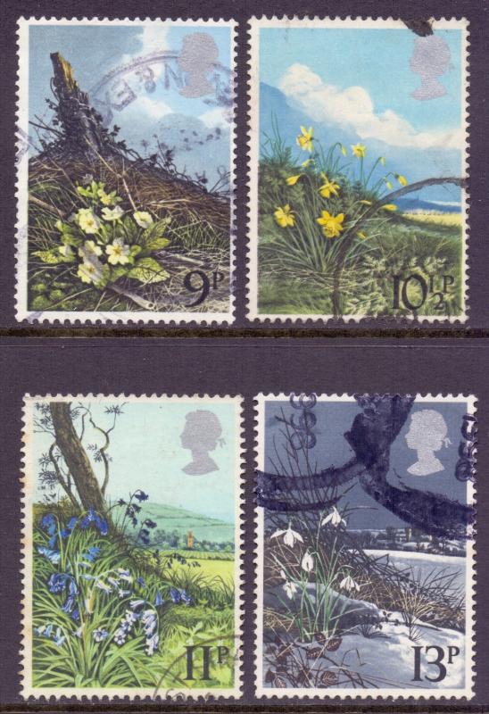 GB Scott 855/858 - SG11079/1082, 1979 Wild Flowers Set used