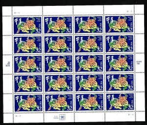 USA-Sc#3120- id12-unused NH sheet-Chinese New Year-Ox-1997-