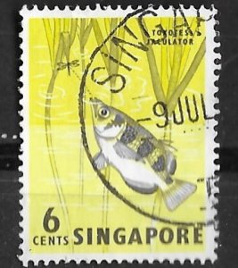 Singapore  #  56  Fish    6c  (1)  VF Used