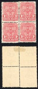 NSW SG354 1d Dull Rose Wmk Double A inverted M/M