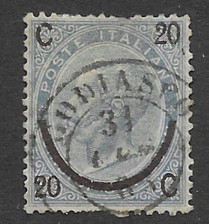 Italy # 34   Surcharge  20c on 15c  1865  (1)  Used