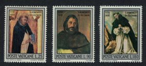 Vatican St Dominic Guzman Paintings 3v 1971 MNH SG#561=564
