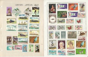 Central Africa Stamp Collection on 16 Harris Pages, JFZ