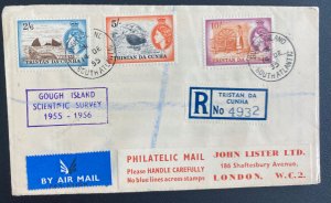 1955 Gough Island Tristan Da Cunha Airmail Cover To England Scientific Survey