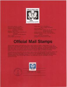 US #SP603 (O132) Official Mail USPS Souvenir Page