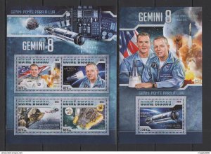 2016 Guinea-Bissau Space Gemini 8 Bridge To The Moon Kb+Bl ** Stamps St864