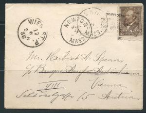 US 205 5c Garfield Jumbo Used on Cover to Vienna June 4, ...