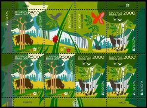 HERRICKSTAMP BELARUS Sc.# 767a Europa 2011 Forest Stamp S/S