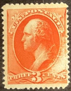 214 3 c  George Washington  PRINTING ERROR VF, LH  1887