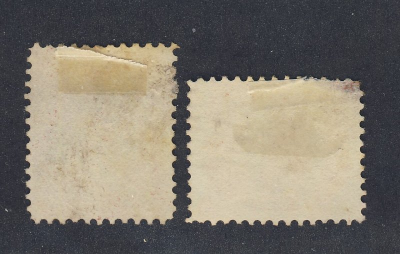 2x Early Canada Used Stamps # 14-1c F/VF #15-5c Beaver F Guide Value = $100.00